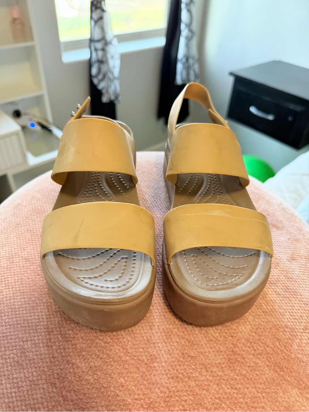 CROCS Women's Mustard Platform Sandals